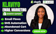 setup klaviyo email marketing, shopify email flows and SMS automation