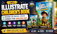 illustrate childrens book design 3d ebook cover format for amazon KDP