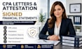 prepare CPA letter, attestation, compilation and signed financial statements