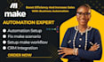 build make com automation, n8n automation, ai automation and workflows