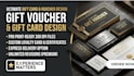 design gift voucher, gift card coupon, postcard loyalty card, certificate design