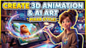 create 3d pixar style cartoon animation and ai art