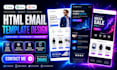 do HTML email template design with stripo brevo mailchimp and newsletter design