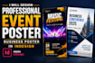 design professional event poster business poster in  indesign