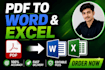 convert PDF to word and excel manually