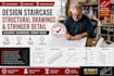 design staircase structural drawing stringer detail framing layout