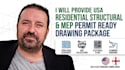 usa residential structural mep permit ready drawing package