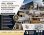 design 3d kitchen warehouse apartment and office interior with walkthrough