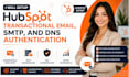 setup hubspot transactional email, SMTP, and dns authentication