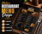 design a modern restaurant menu