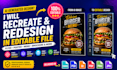 recreate redesign ai generated design menu, flyer, poster in editable file