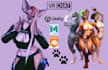 create custom vrchat furry fursona humanoid vtuber vrm avatar avatar retexturing