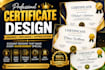 design editable certificate templates, degree, or award certificates