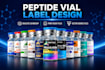 product label design, label design, peptide label, vial label design