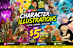 draw character illustrations, fan art and portraits fast delivery
