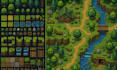 design 2d pixel art tileset, tilemap, rpg map, pokemon map and game environment