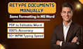 retype pdf, image and handwritten to ms word