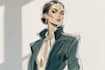 draw a fashion illustration, sketch, portrait