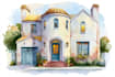 do an watercolor house portrait
