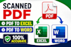 convert scanned PDF to excel or word with accuracy