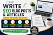 write SEO friendly articles and blog posts using chatgpt
