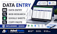do web research, data entry, copy paste, and google sheets tasks
