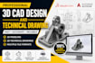 do 3d cad design in solidworks and autocad