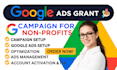setup optimize nonprofit google ads grants ppc campaign get donation 501c3