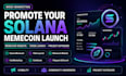 promote your solana memecoin launch, memecoin website and token launch