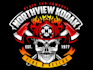 do modern fire fighter logo with t shirt design