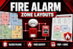 prepare fire alarm zone layout block plan and fire safety drawing