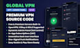 provide a flutter VPN app with admin panel, android and ios source code
