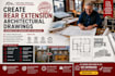design rear extension architectural drawings architectural draft extension plans