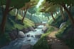 paint anime background and environment concept art