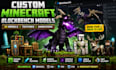create custom minecraft blockbench 3d model, animation and textures