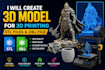 create a 3d model for printing stl files and obj file