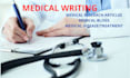 write researched medical articles as a pharmacist