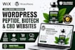 design, redesign a wordpress peptide website, biotech website, cbd store