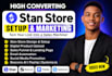 setup stan store stan store setup shopify cro website systeme io landing page
