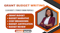 write a grant budget, budget narrative and budget justification
