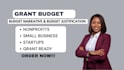 write a grant budget, budget narrative and budget justification