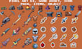 create unique pixel game assets icons rpg props object items UI character design