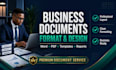 format professional business documents and create clean templates