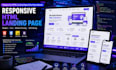create a responsive HTML landing page or one page website