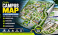 create campus map, university map, school map and institution wayfinding design