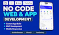 build no code app with bubble, flutterflow, glide and adalo