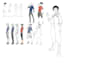 draw a manga character sheet and turnaround animation