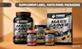 design supplement label packaging with 3d mockup