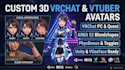 create custom 3d vrchat avatar or vtuber model with toggles, rigging, lip sync