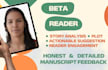 beta read your manuscript and provide feedback